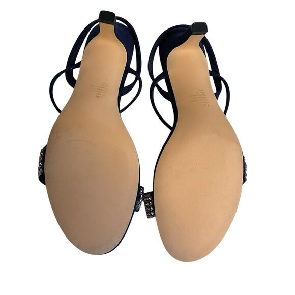 I. Miller Netany Kitten Heel Sandals Dark Navy Blue Suede Size 6.5 M Formal-New - Picture 11 of 12